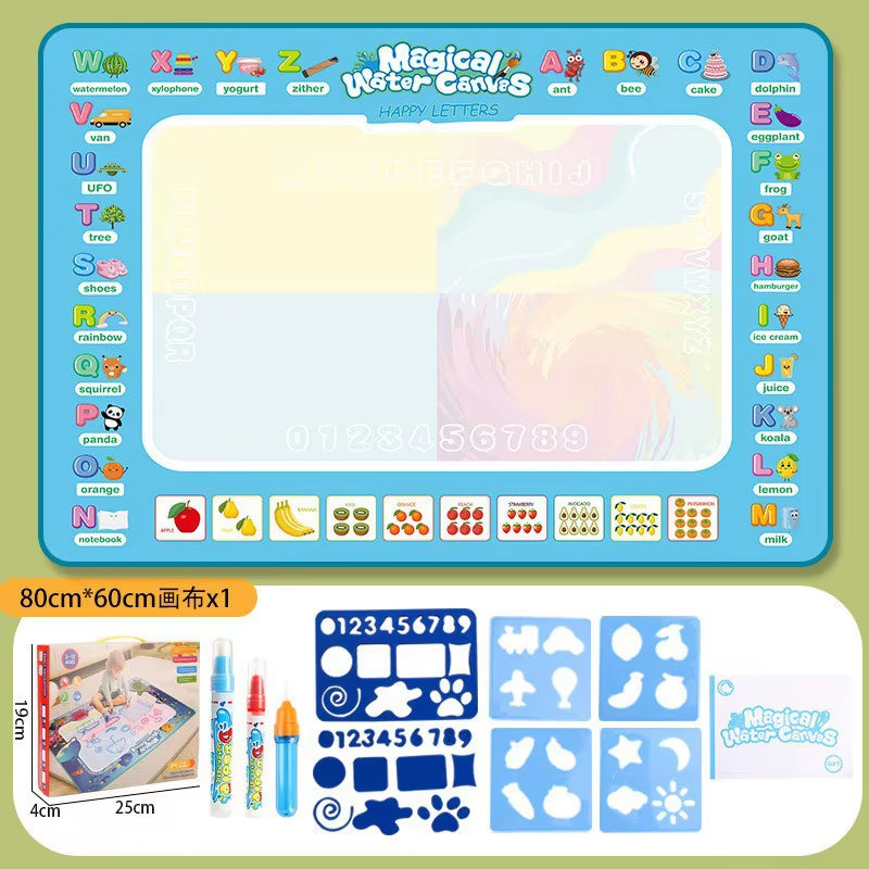100X80Cm Magic Water Drawing Mat with Reusable Magic Pens Montessori Painting Board for Doodling Educational Toys and Gifts
