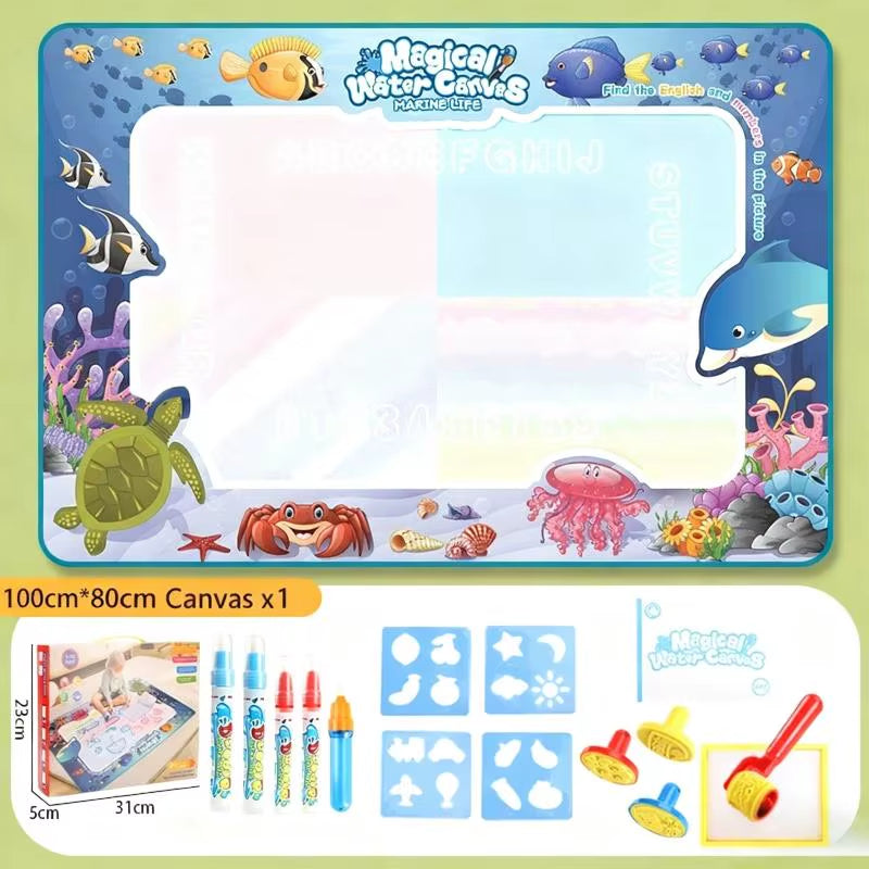 100X80Cm Magic Water Drawing Mat with Reusable Magic Pens Montessori Painting Board for Doodling Educational Toys and Gifts