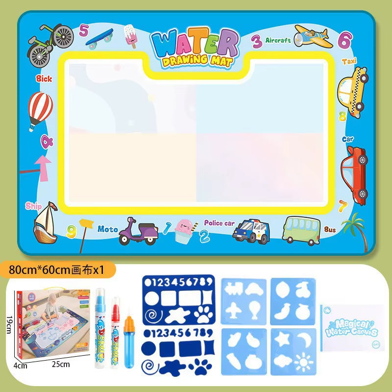 100X80Cm Magic Water Drawing Mat with Reusable Magic Pens Montessori Painting Board for Doodling Educational Toys and Gifts