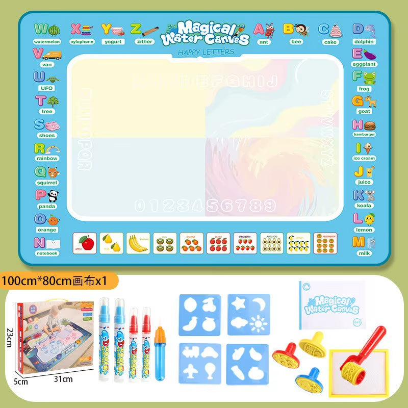 100X80Cm Magic Water Drawing Mat with Reusable Magic Pens Montessori Painting Board for Doodling Educational Toys and Gifts