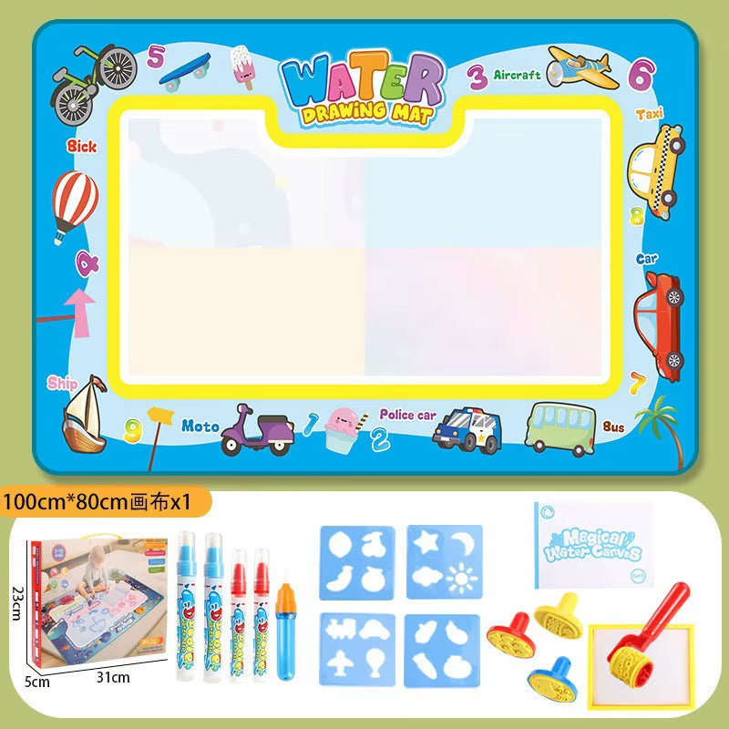 100X80Cm Magic Water Drawing Mat with Reusable Magic Pens Montessori Painting Board for Doodling Educational Toys and Gifts