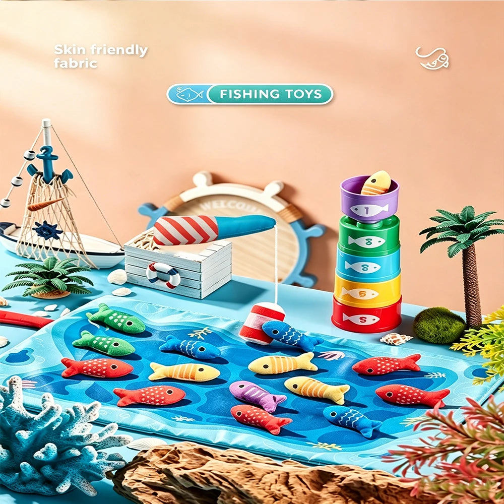 Children'S Fishing Toys Montessori Fabric Craft Fishing Games Baby Education Early Education Toys Children'S Birthday Gifts