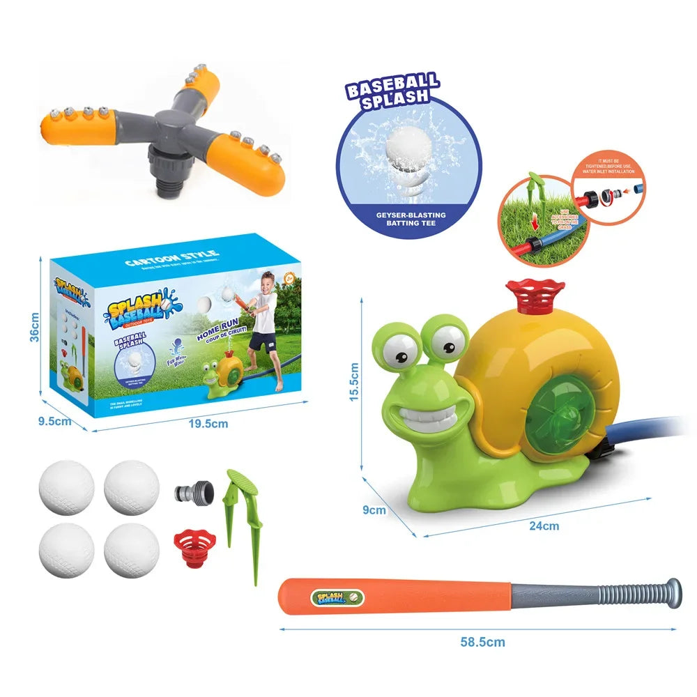 Water Spray Outdoor Toy Snail Sprinkler Backyard Garden Water Toys Summer Yard Cartoon Splash Sprinkler Baby Bath Toy for Kids