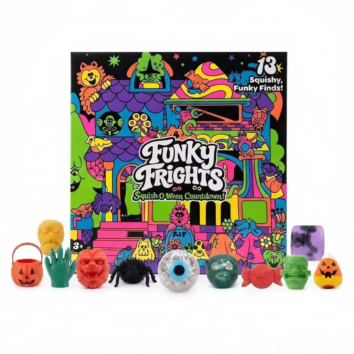 Funky Frights 13-Day Halloween Advent Calendar - Spooky Squishy Stress Relief Toys Countdown Gift Box