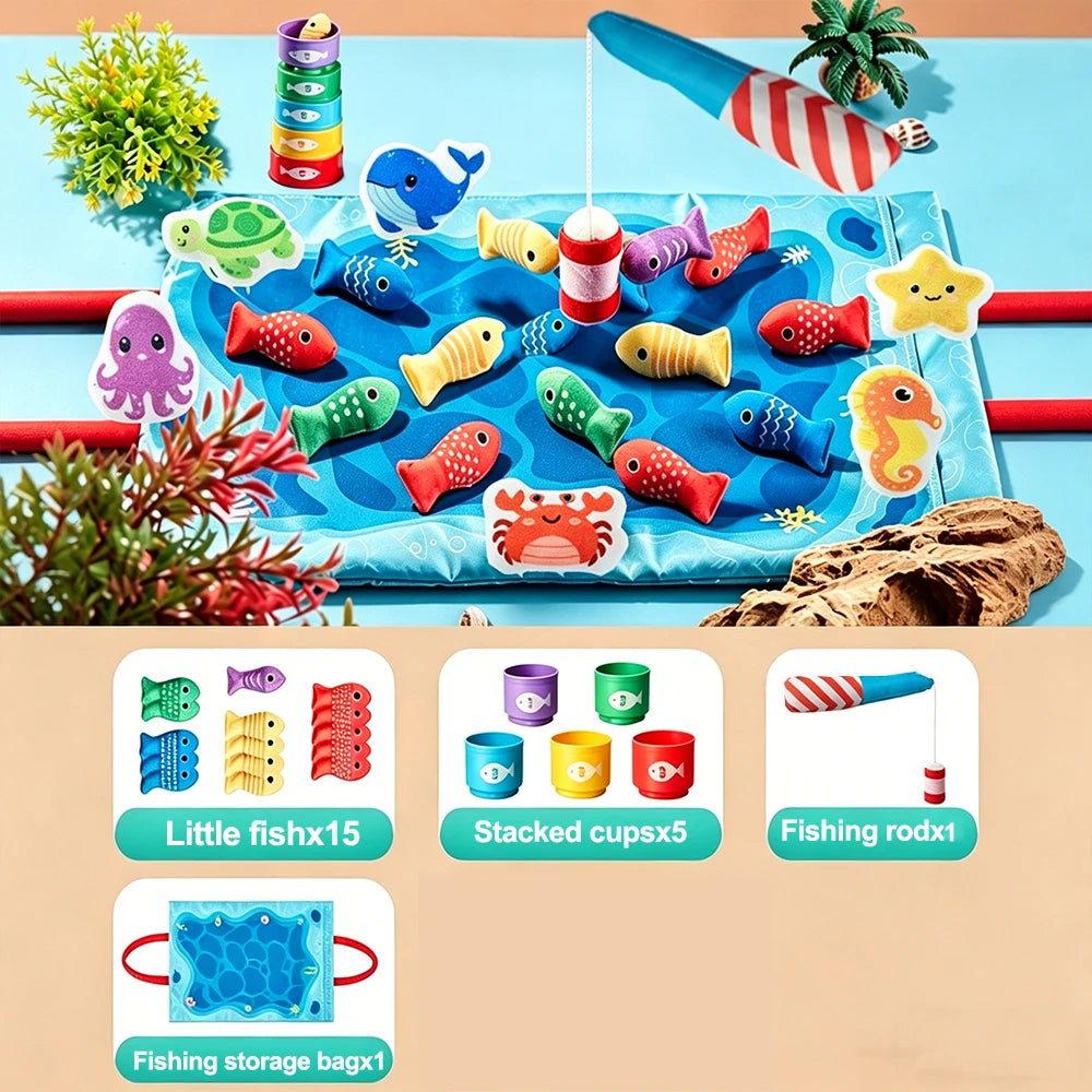Children'S Fishing Toys Montessori Fabric Craft Fishing Games Baby Education Early Education Toys Children'S Birthday Gifts