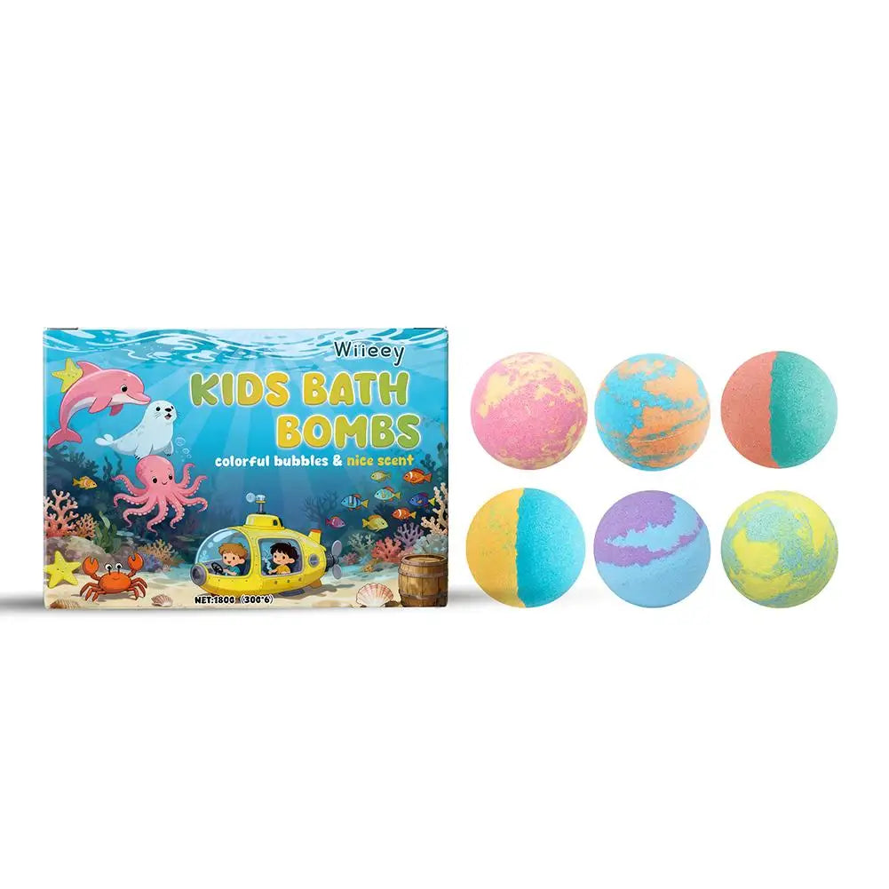 6PCS Kids Bath Bombs Children'S Bath Toys Colorful Mega Bubbles Surprise Ocean Toys Gift Set Skin Friendly Bathing Kit for Kids