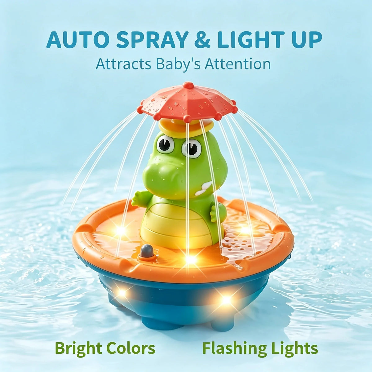 Baby Bath Toys, Perfect for Bathtub Fun & Pool Sprays - 6 Pcs Water Jet Style, Cute Crocodile Shape, Infant Ideal Holiday Gift