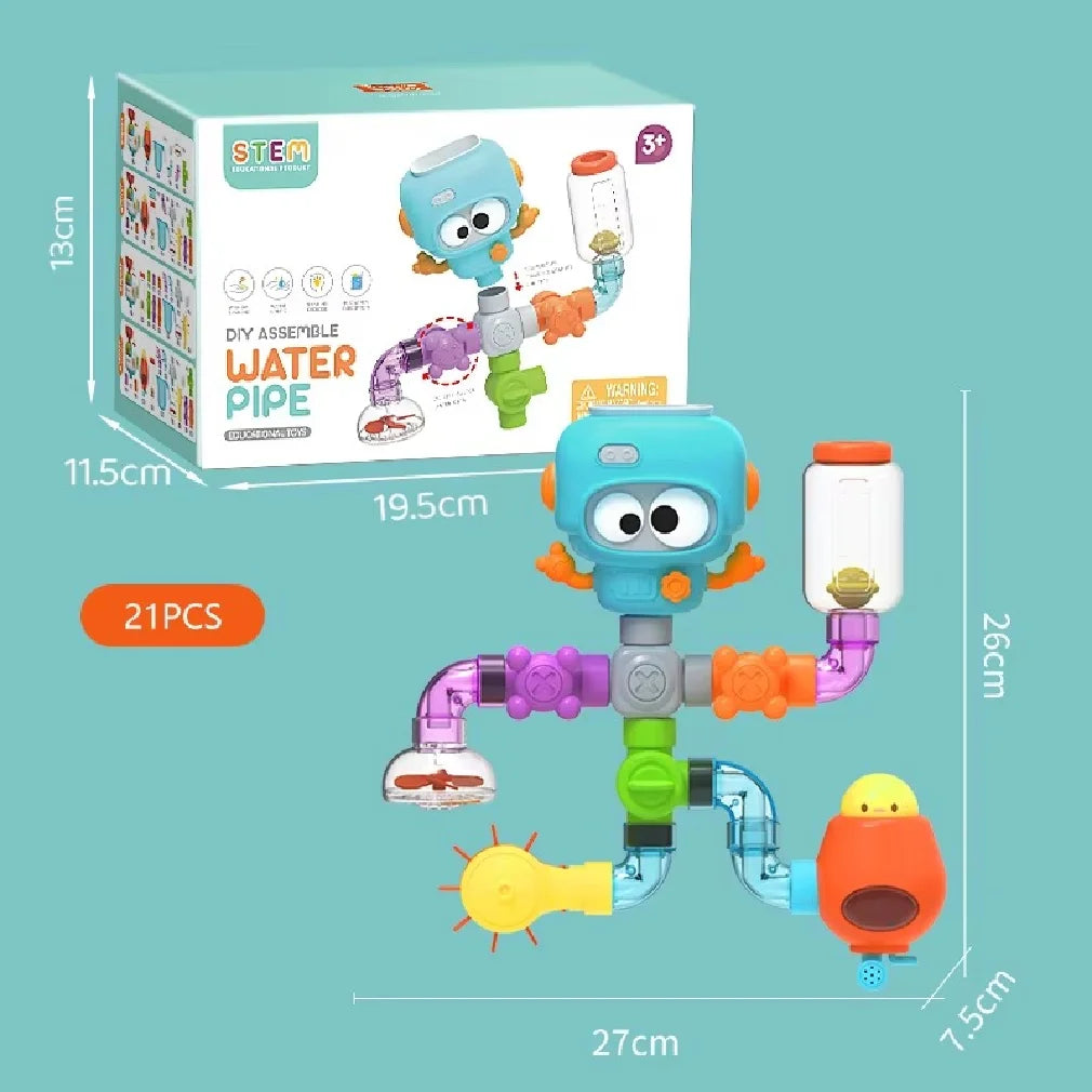 Baby Bath Toys with Strong Suction Cups Tubes Spinner Squirt Water Game Set Toddlers Kids Shower Pool for 3 Years Children Gifts