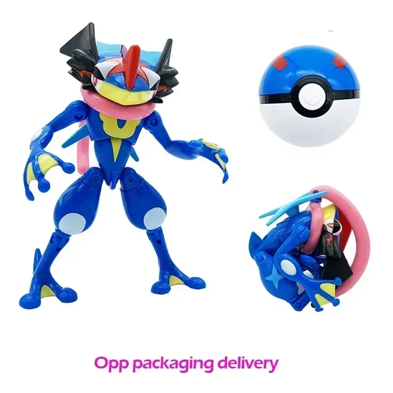 Pokemon Ball Deform Mewtwo Figure Pokeball Action Figurine Pikachu Charizard Gengar Blastoise Greninja Eevee Poke Child Toy Set