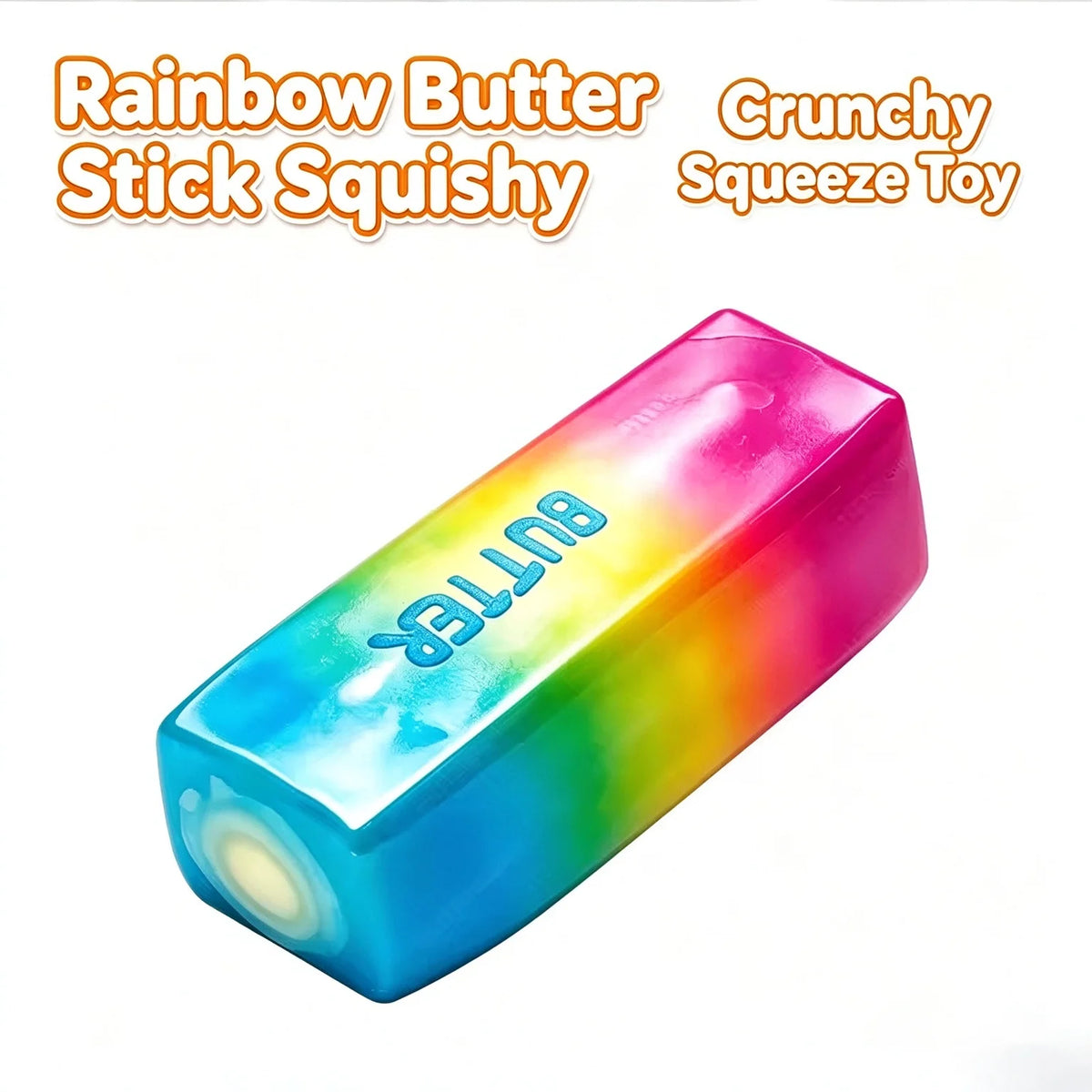 Rainbow Building Blocks Butter Stick Squishy Fidget Toy Crunchy Squeeze Stress Ball ASMR anti Stress Release Hand Gift Toy