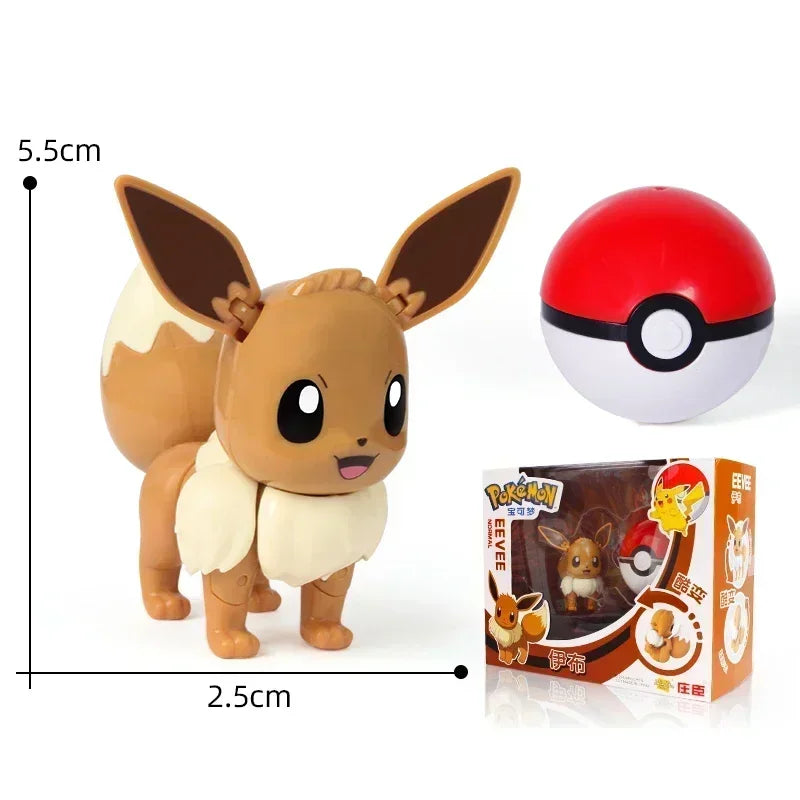 Pokemon Ball Deform Mewtwo Figure Pokeball Action Figurine Pikachu Charizard Gengar Blastoise Greninja Eevee Poke Child Toy Set