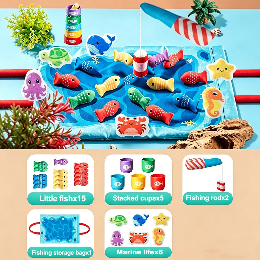 Children'S Fishing Toys Montessori Fabric Craft Fishing Games Baby Education Early Education Toys Children'S Birthday Gifts