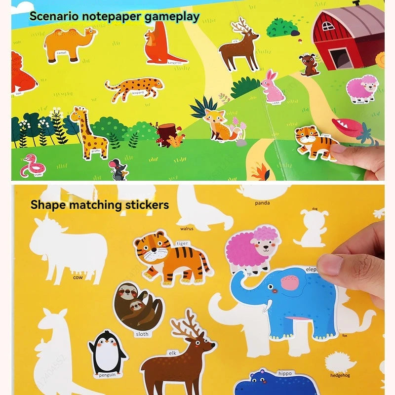Reusable Sticker Book for Vehicles Truck Stickers Educational Learning Travel Stickers Activity Books Toddler Girls Boy Sticker