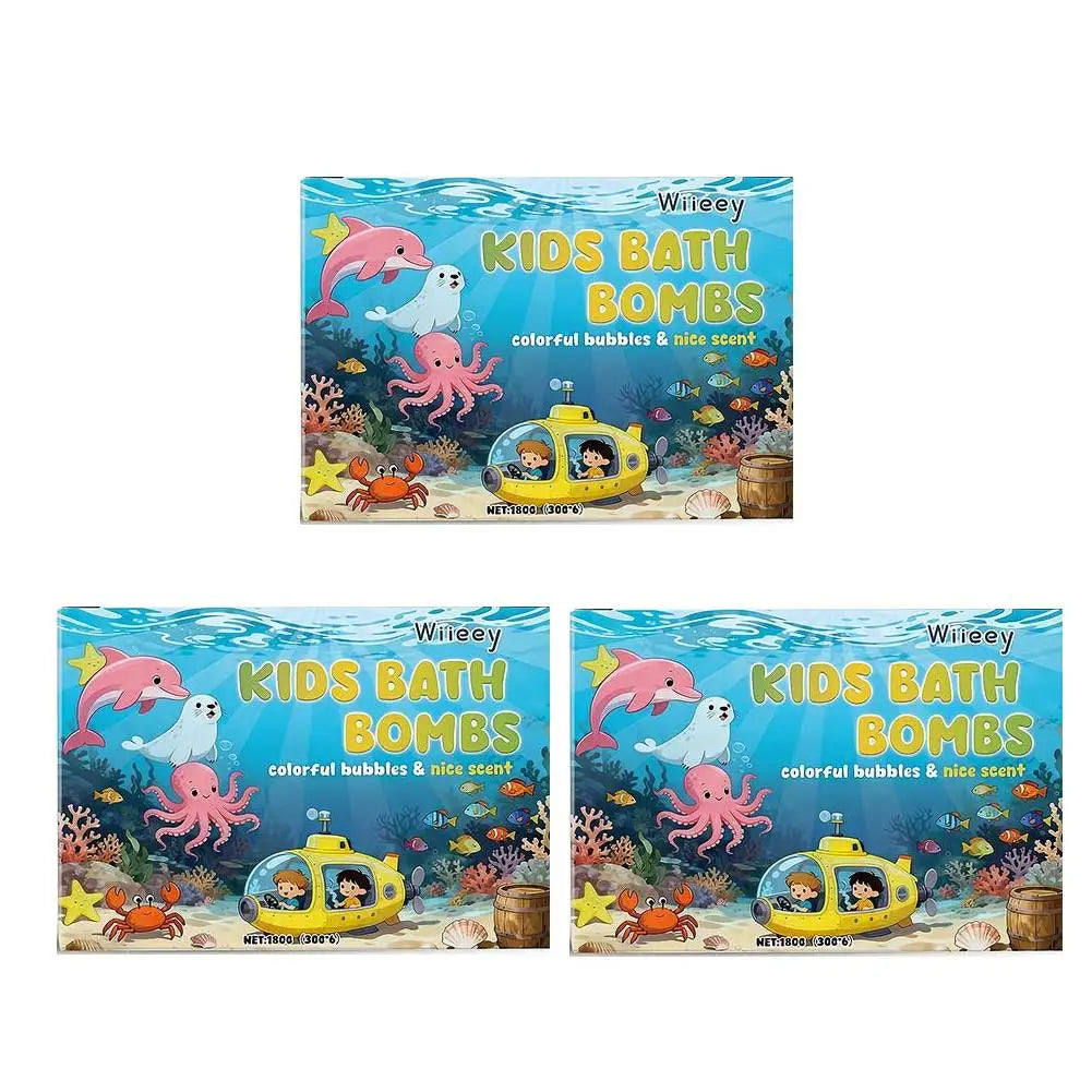 6PCS Kids Bath Bombs Children'S Bath Toys Colorful Mega Bubbles Surprise Ocean Toys Gift Set Skin Friendly Bathing Kit for Kids