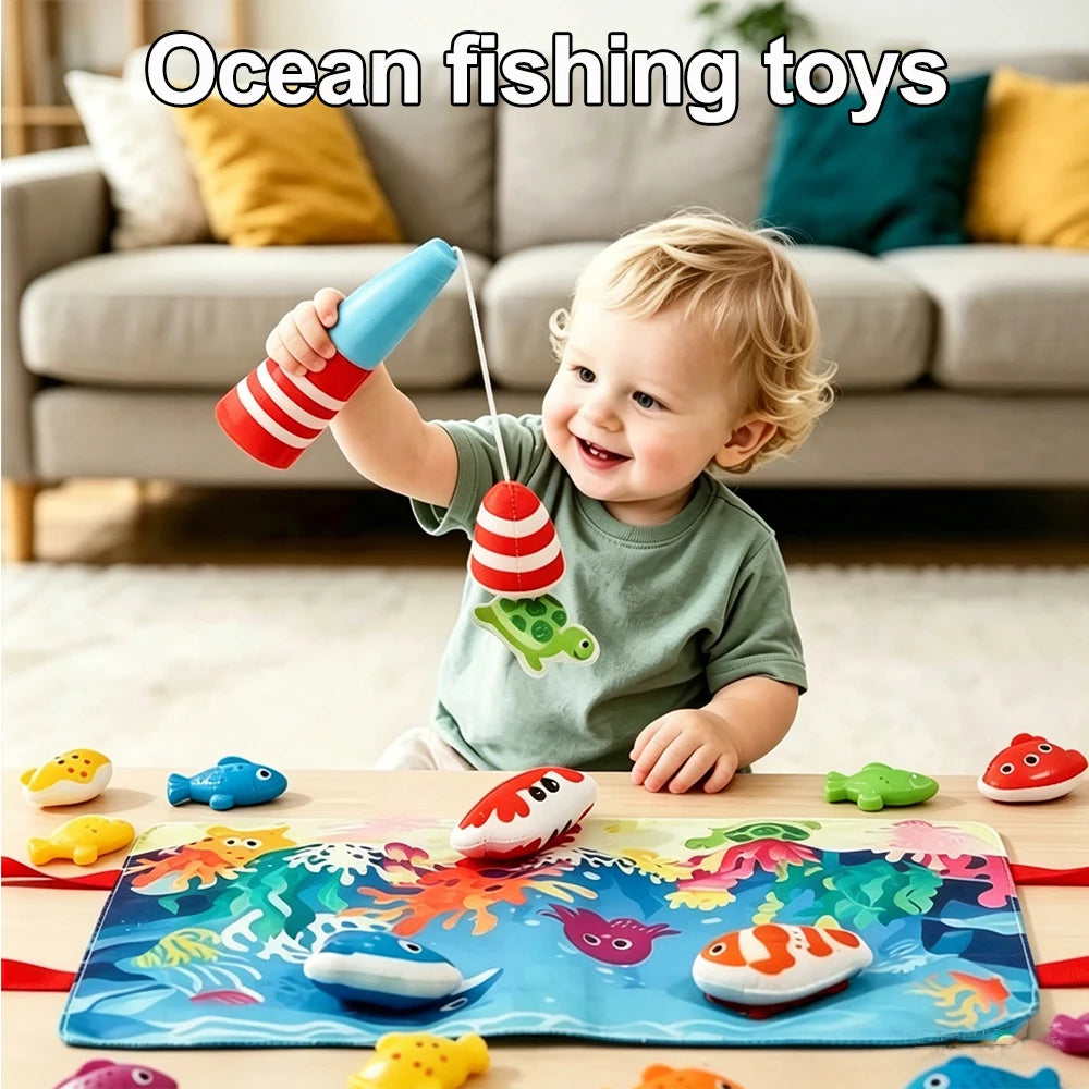 Children'S Fishing Toys Montessori Fabric Craft Fishing Games Baby Education Early Education Toys Children'S Birthday Gifts