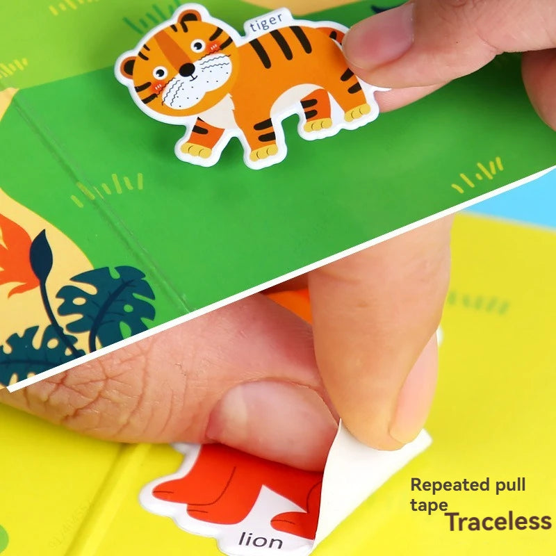 Reusable Sticker Book for Vehicles Truck Stickers Educational Learning Travel Stickers Activity Books Toddler Girls Boy Sticker