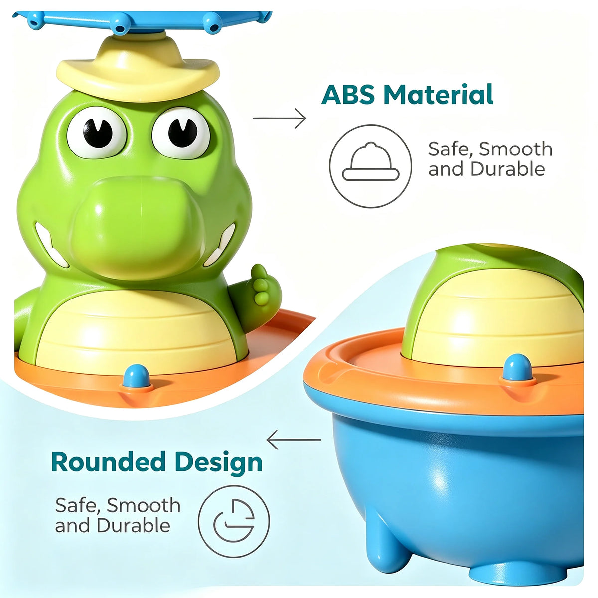 Baby Bath Toys, Perfect for Bathtub Fun & Pool Sprays - 6 Pcs Water Jet Style, Cute Crocodile Shape, Infant Ideal Holiday Gift