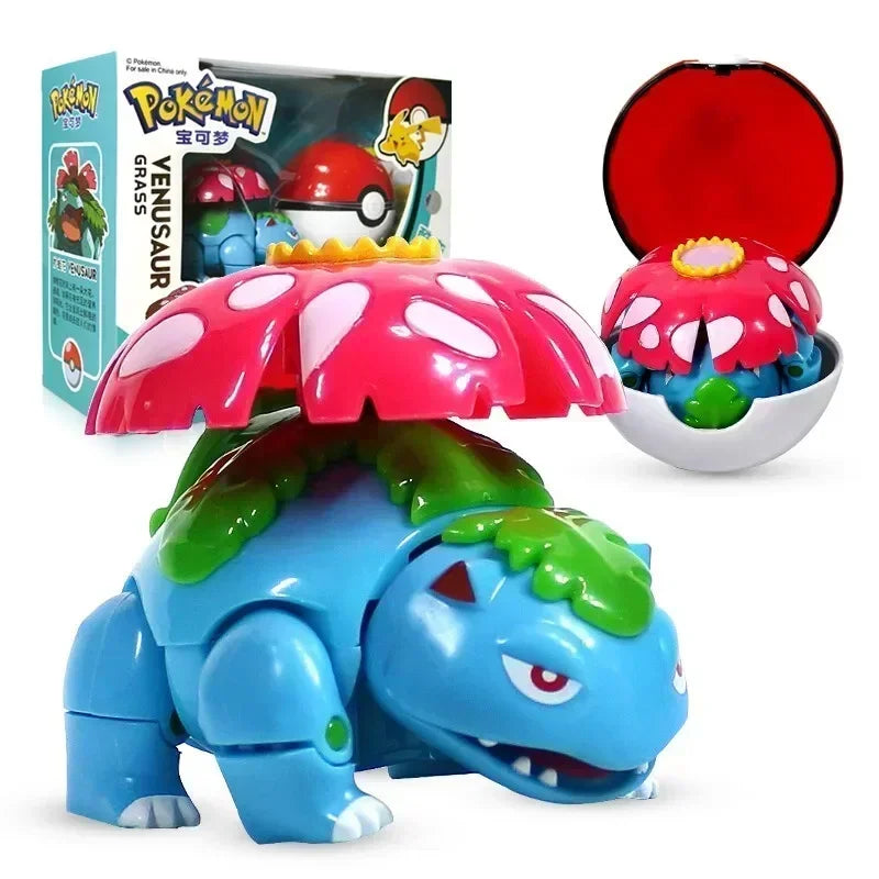 Pokemon Ball Deform Mewtwo Figure Pokeball Action Figurine Pikachu Charizard Gengar Blastoise Greninja Eevee Poke Child Toy Set