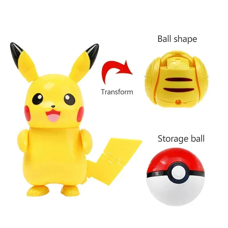 Pokemon Ball Deform Mewtwo Figure Pokeball Action Figurine Pikachu Charizard Gengar Blastoise Greninja Eevee Poke Child Toy Set