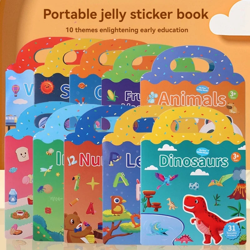 Reusable Sticker Book for Vehicles Truck Stickers Educational Learning Travel Stickers Activity Books Toddler Girls Boy Sticker