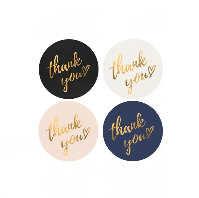 50-500Pcs 1Inch Blue Thank You Stickers for Envelope Sealing Labels Stationery Supplies Handmade Wedding Gift Decoration Sticker