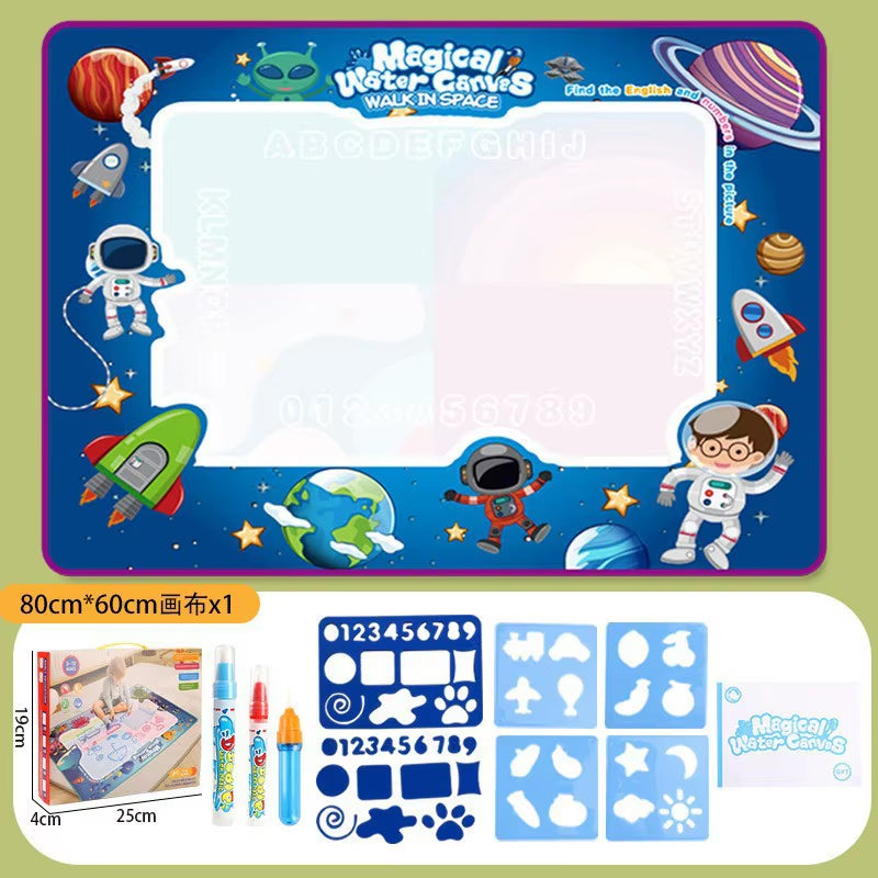 100X80Cm Magic Water Drawing Mat with Reusable Magic Pens Montessori Painting Board for Doodling Educational Toys and Gifts