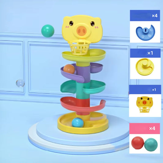 Baby Toy Ball Drop Toys for Toddler 1-3Y Rolling Ball Pile Tower Montessori Educational Stacking Games for Babies Sensory Toys