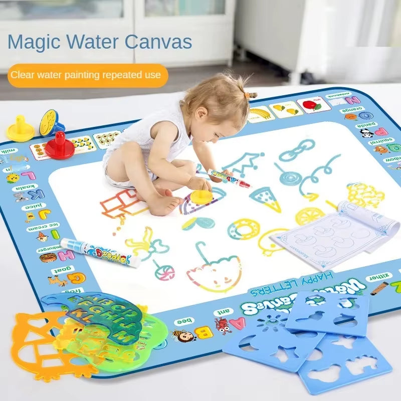 100X80Cm Magic Water Drawing Mat with Reusable Magic Pens Montessori Painting Board for Doodling Educational Toys and Gifts